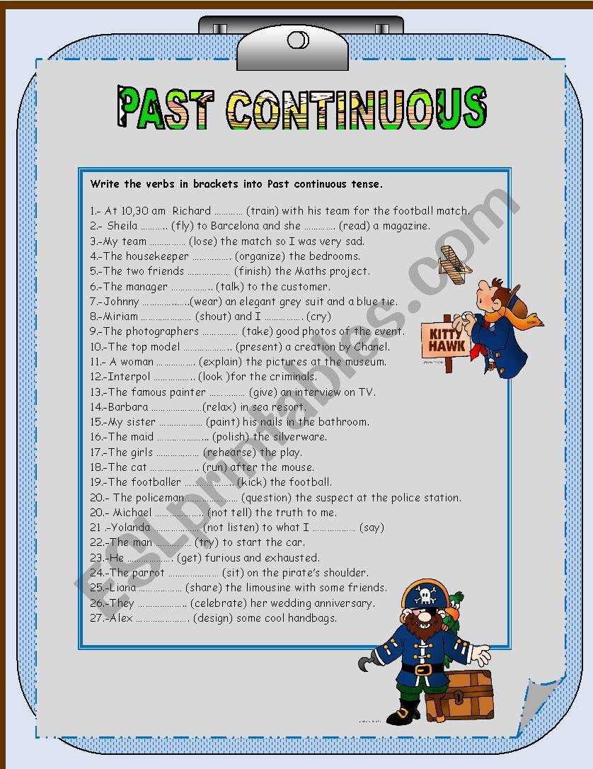 PAST CONTINUOUS TENSE worksheet