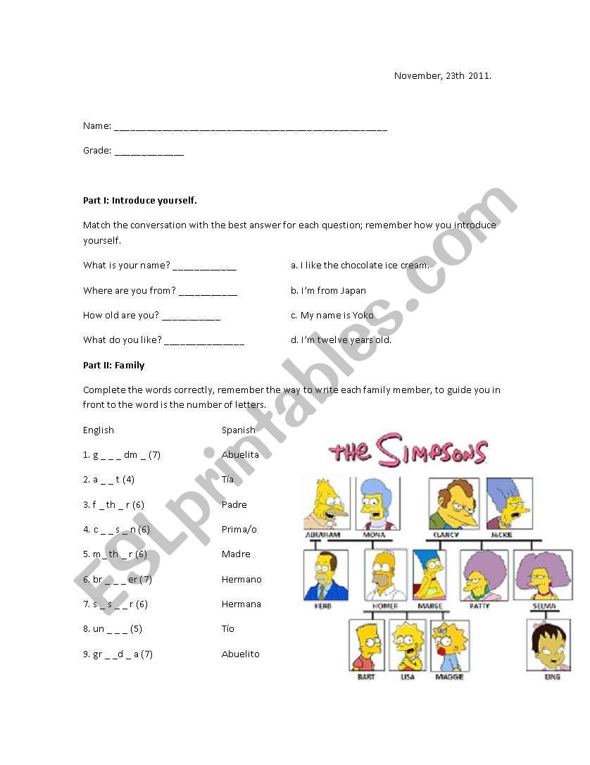 quiz review worksheet