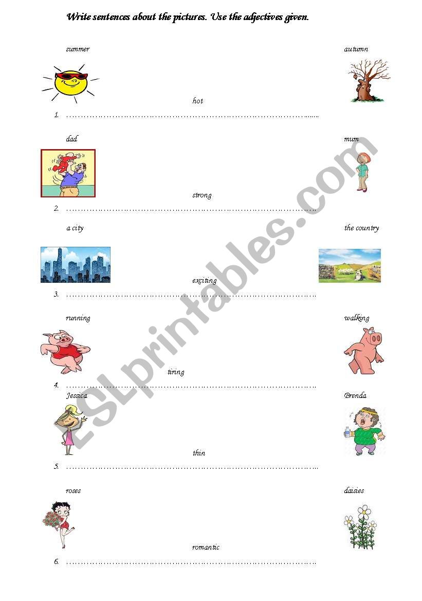 Comparative forms of adjectives