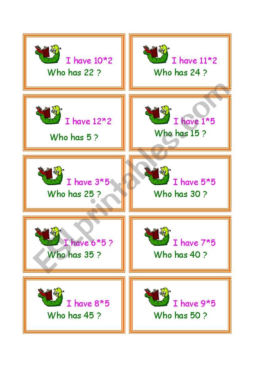 Numbers worksheet