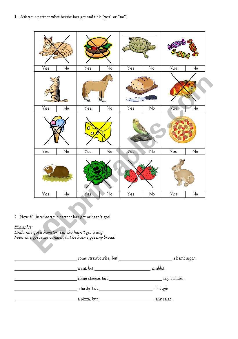 what have you got? worksheet