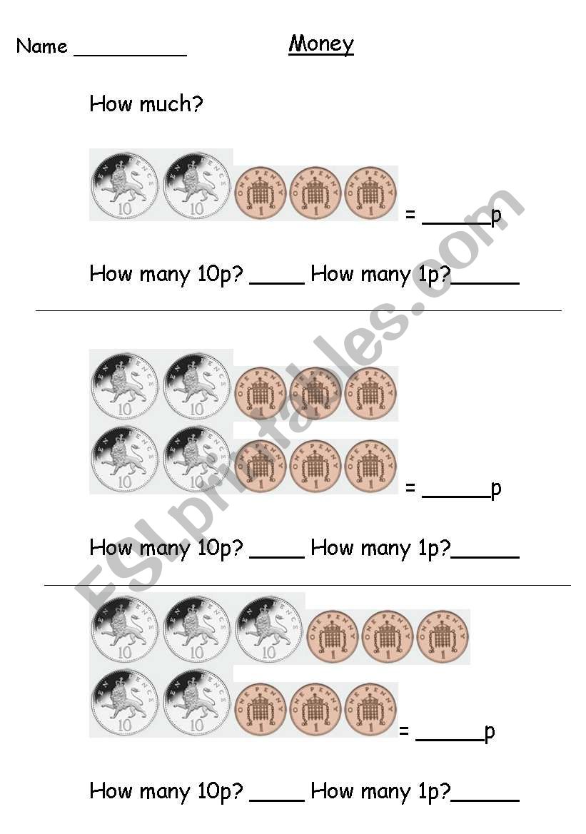 money worksheet worksheet
