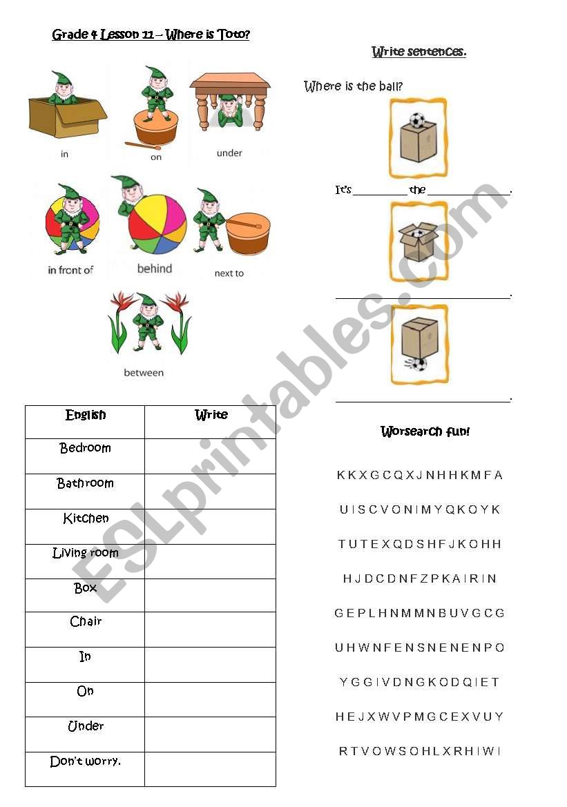 Preposition fun! worksheet