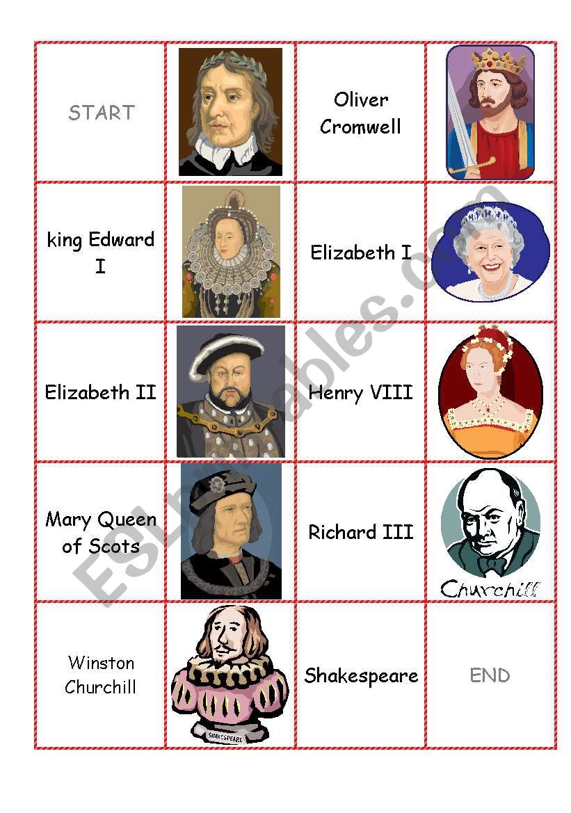 England domino cards part I I (famous people)