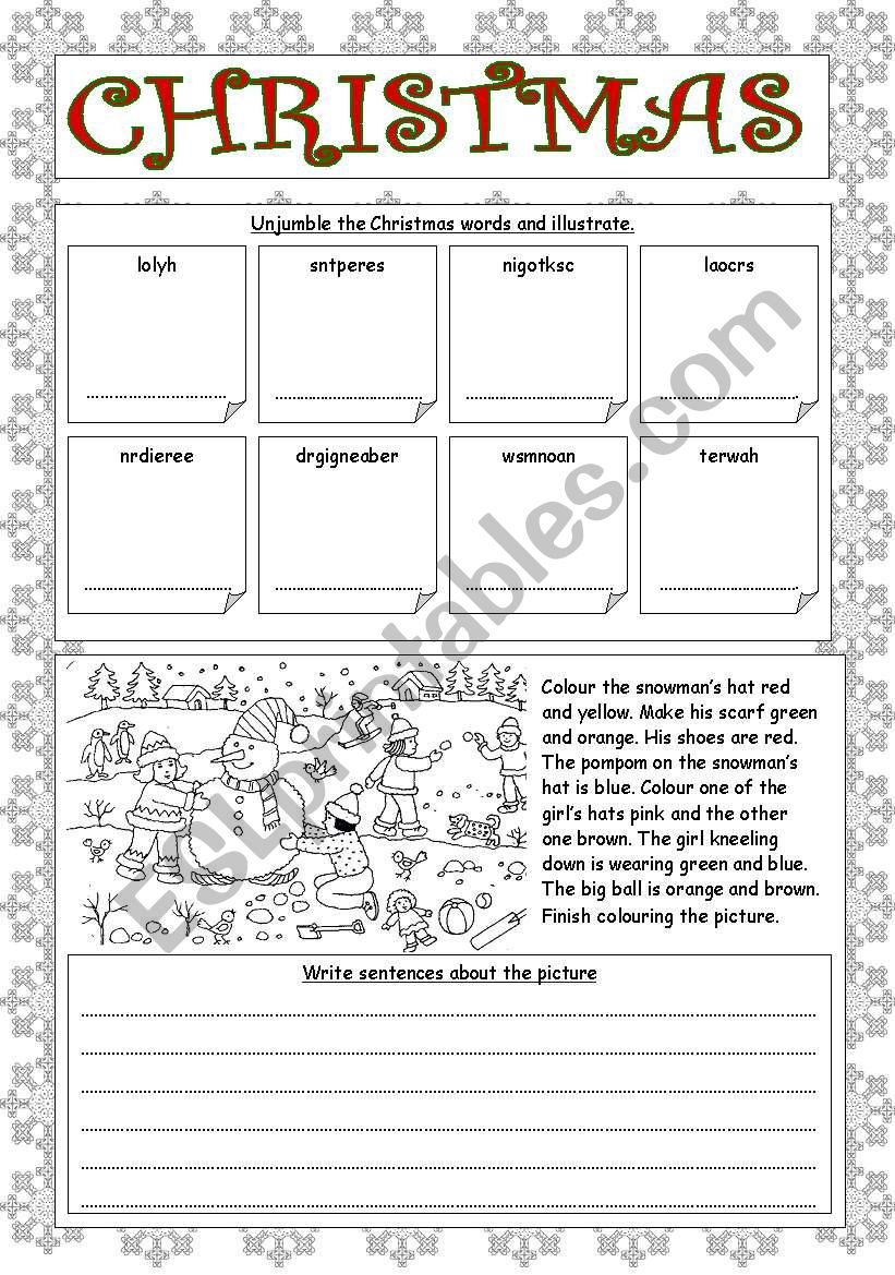 Christmas worksheet