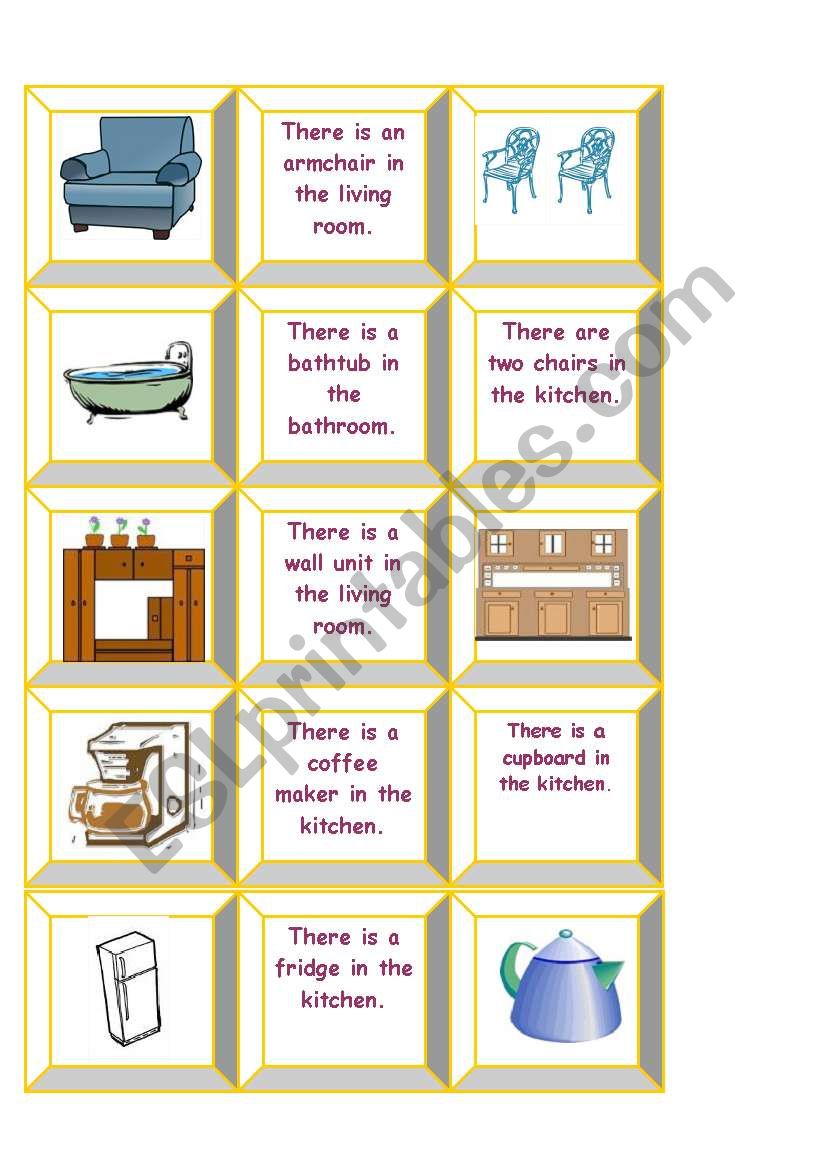 Furniture worksheet