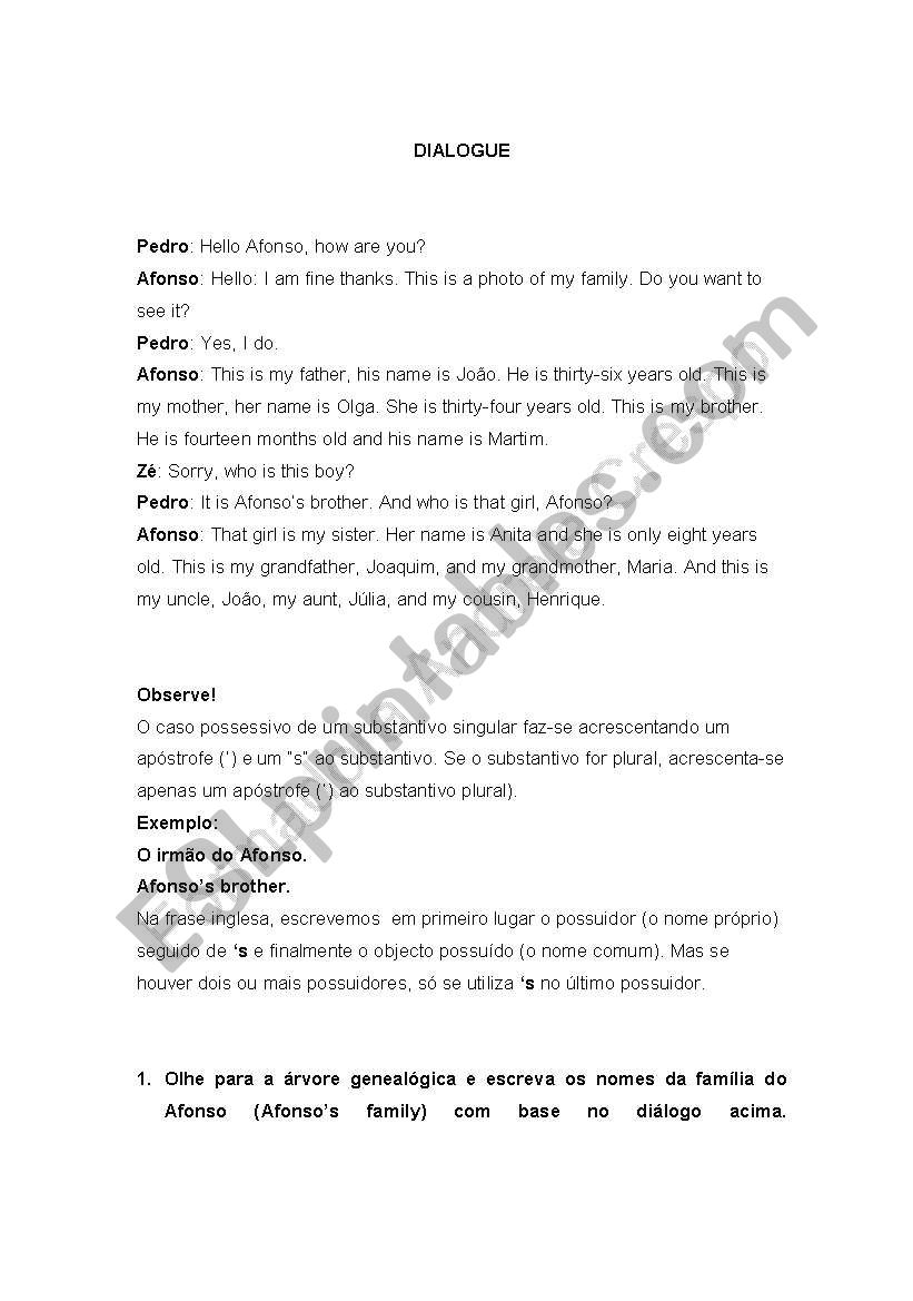 family tree worksheet