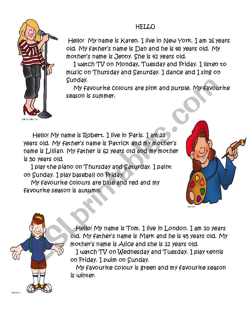 Hello! worksheet