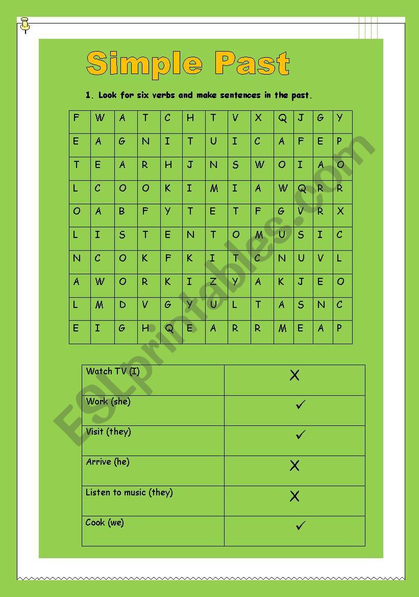 Simple Past Tense (2 worksheets)