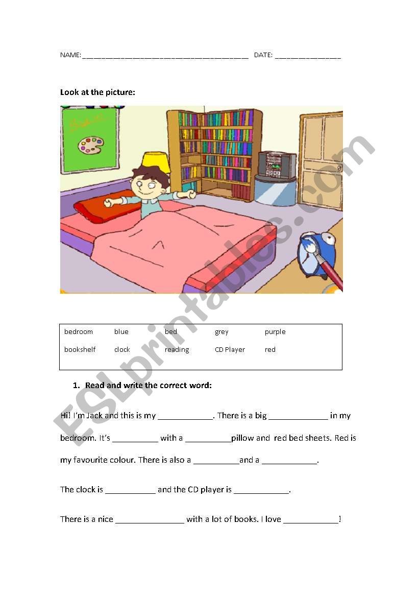 Bedroom (2pages) worksheet