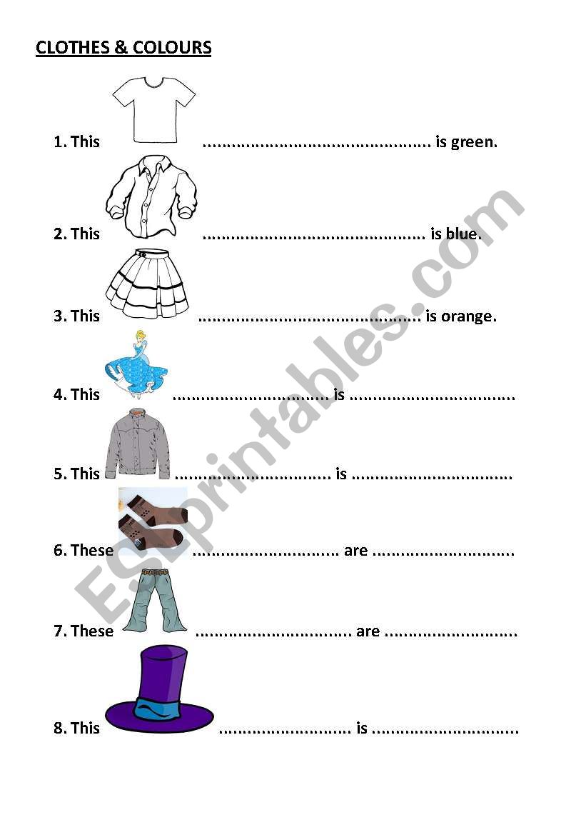 Clothes worksheet