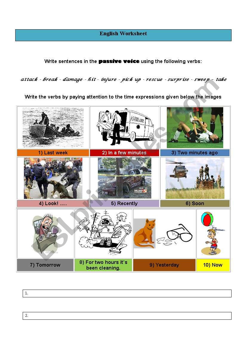 Passive Voice - with images worksheet