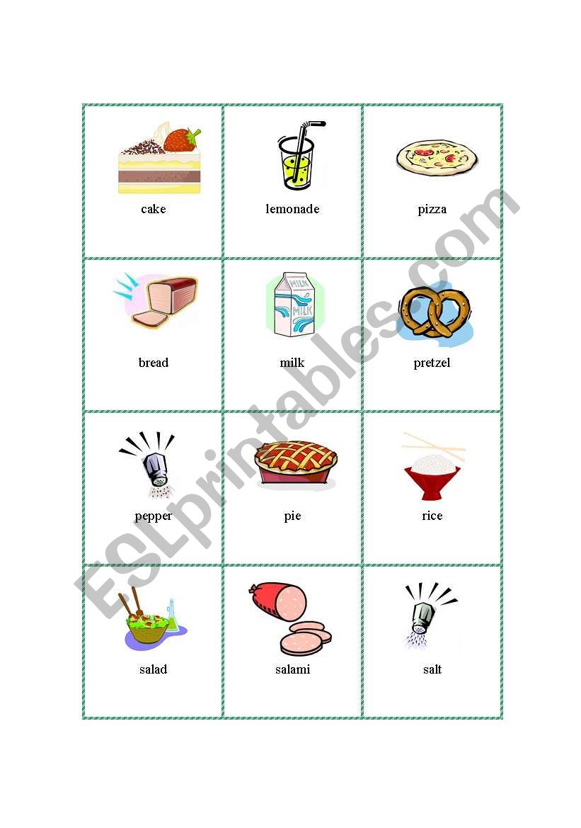 Picture Dictionary - Food 3 worksheet