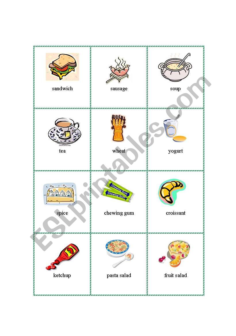 Picture Dictionary - Food 4 worksheet