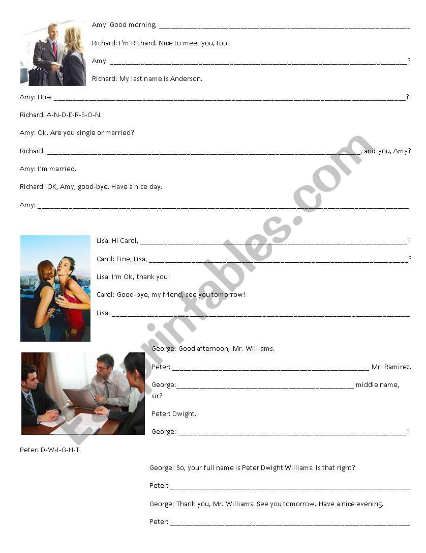 Who are you? worksheet