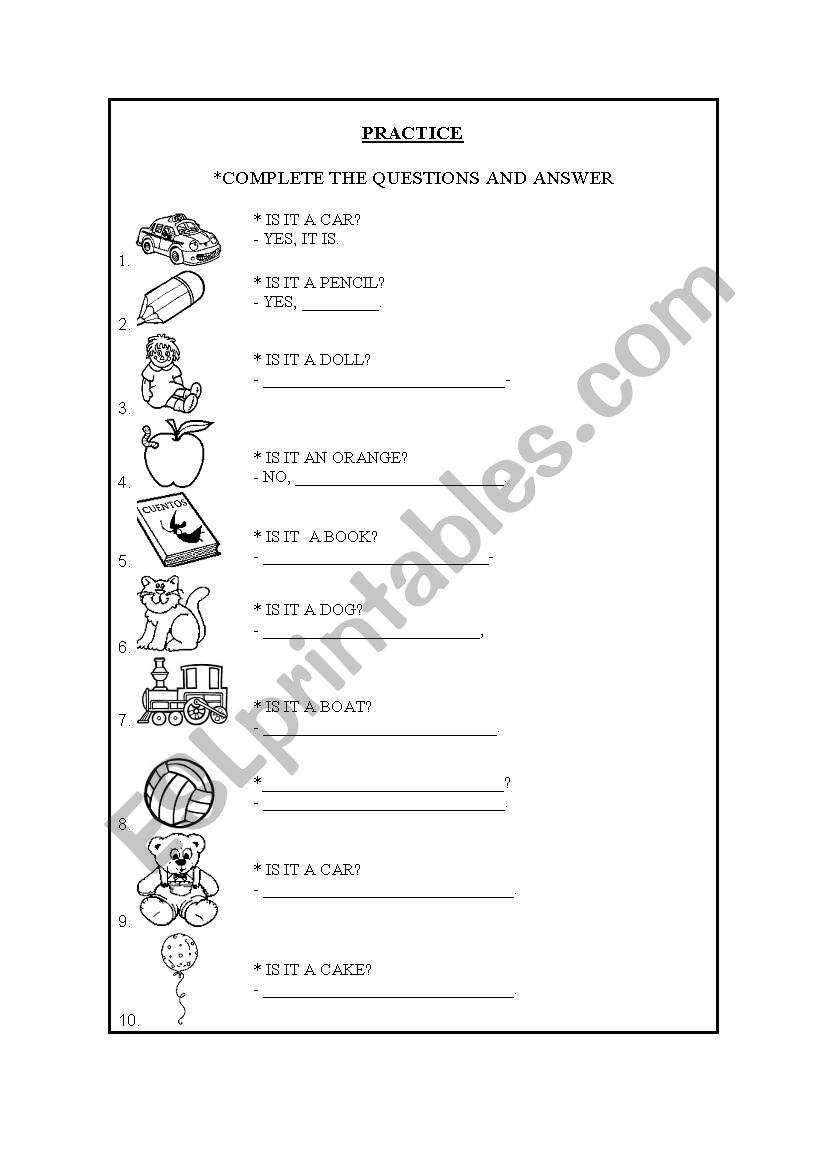 What is it ? worksheet