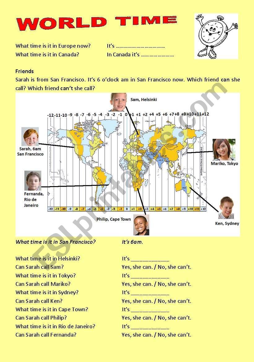 World time worksheet