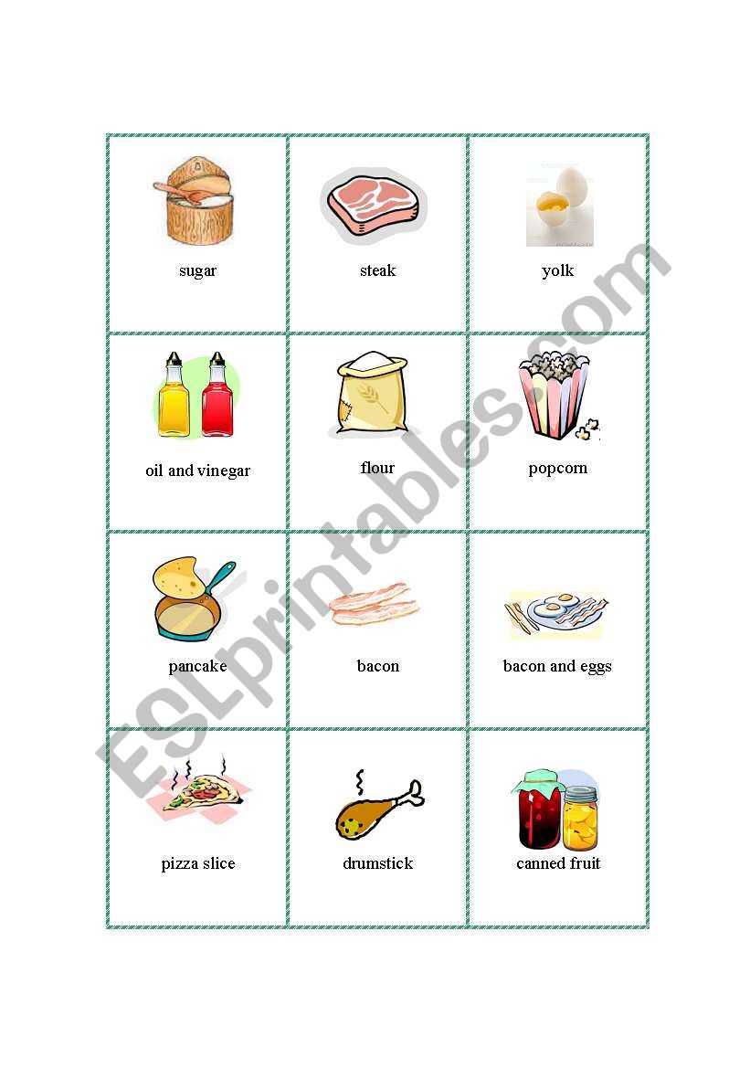 Picture Dictionary - Food 5 worksheet