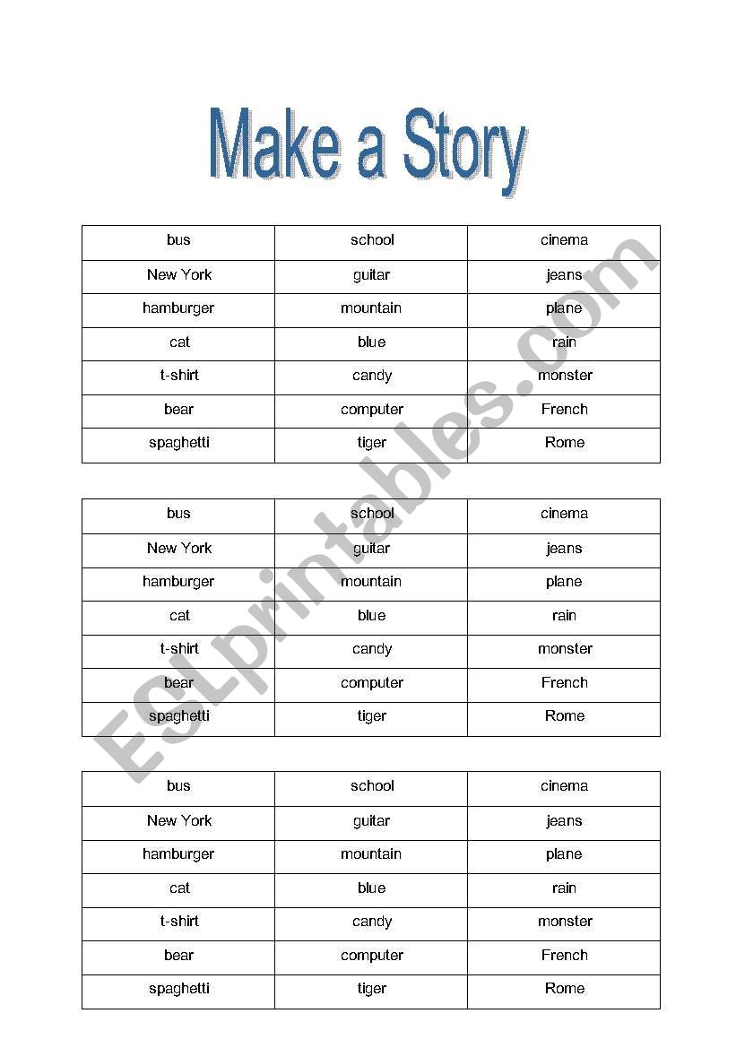 Make a Story worksheet