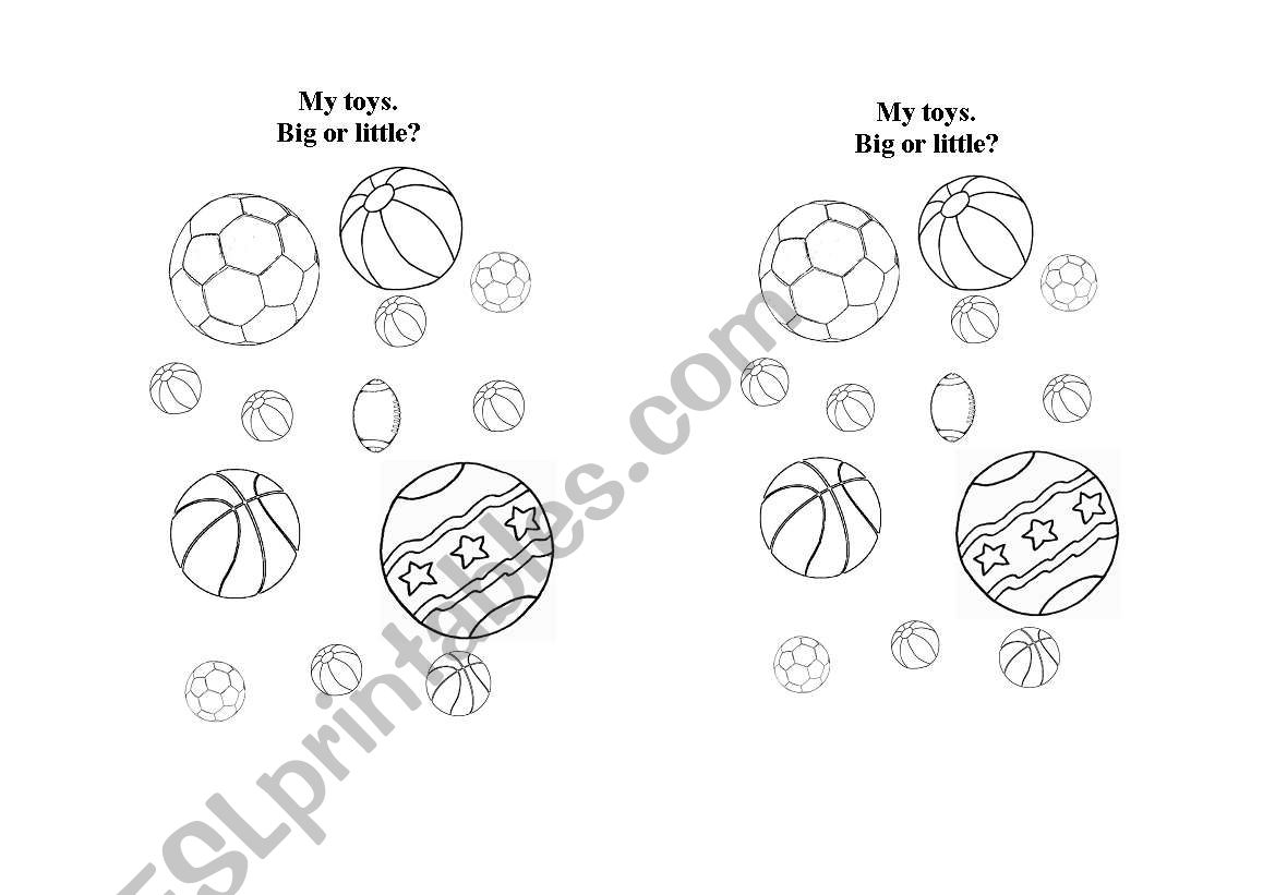 My toys. Big or little? worksheet