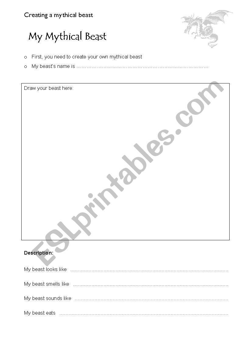 Mythical Beast Student Planning Sheet