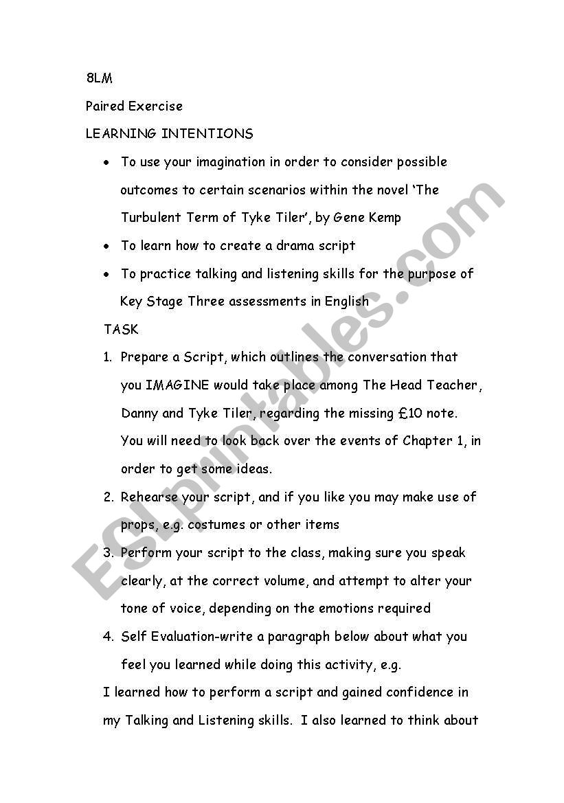 year 8 worksheet