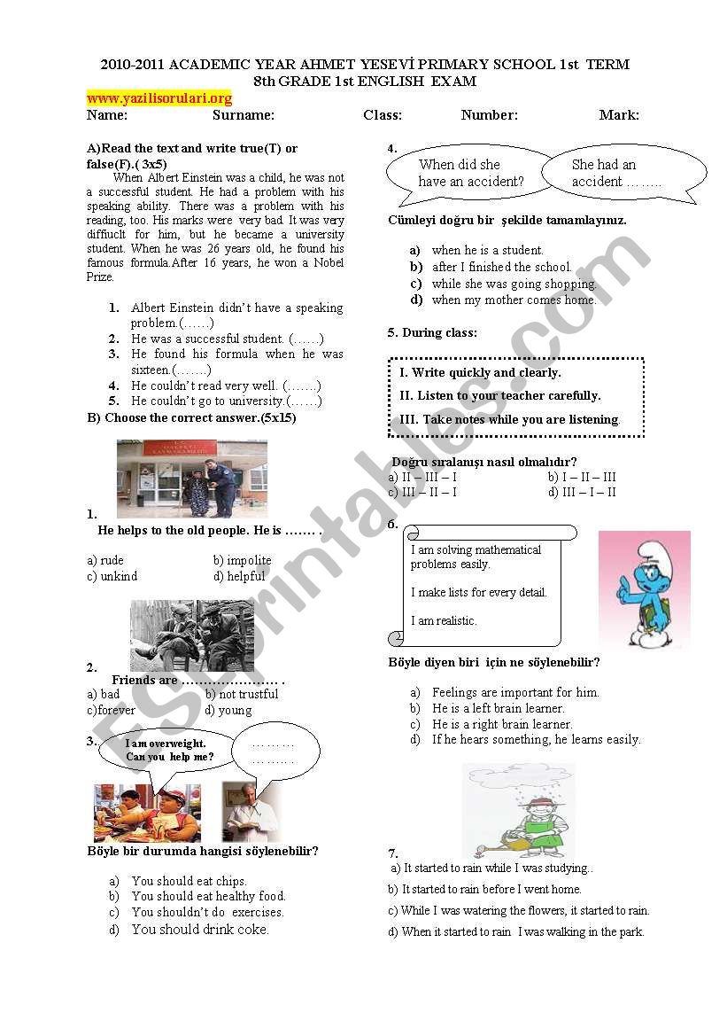 questions worksheet