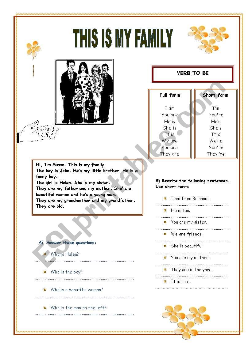 family worksheet