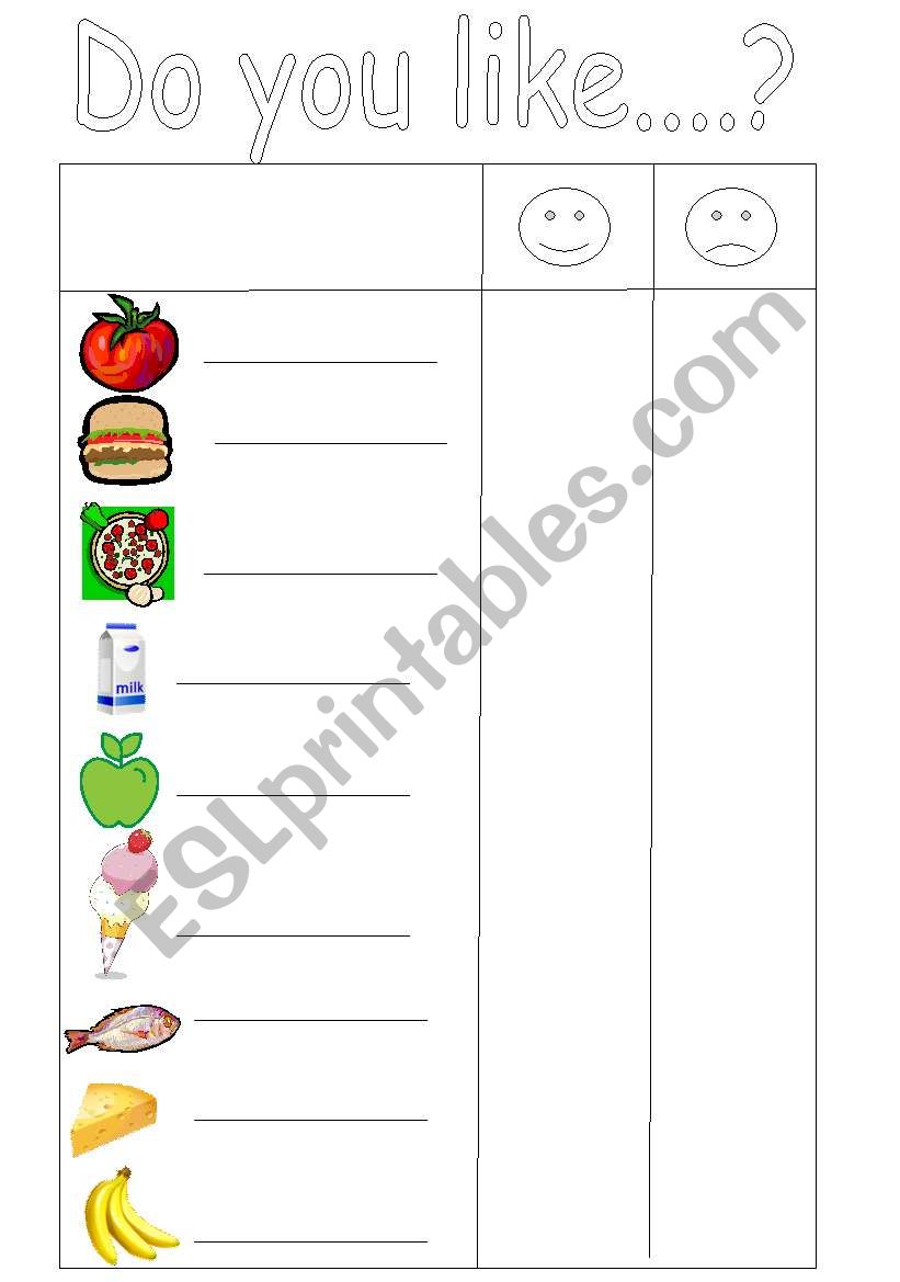 Do you like? worksheet