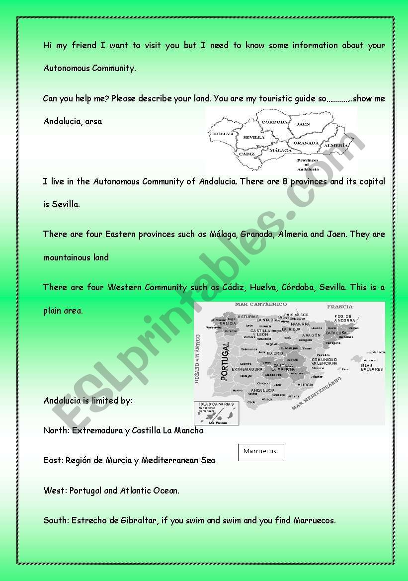 Andalucia worksheet