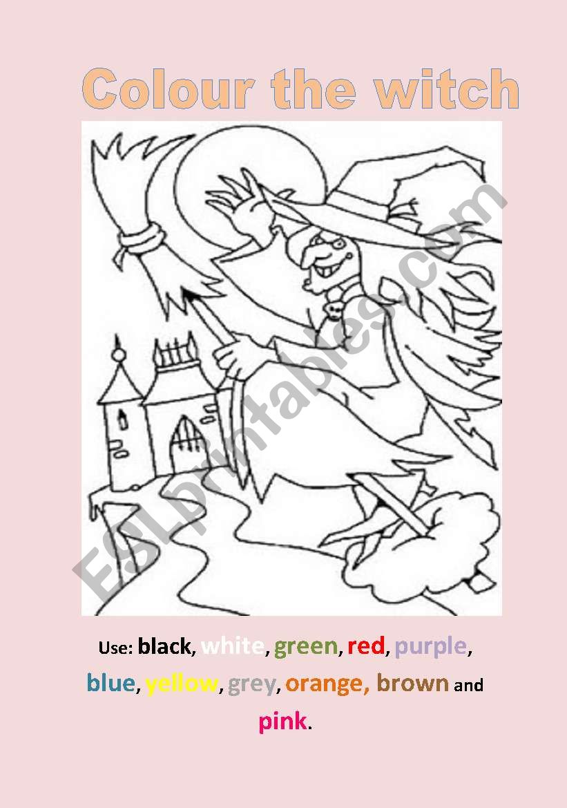 Coloring Witch worksheet