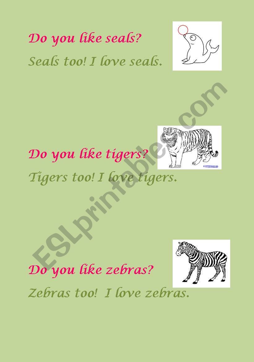 Do you like .... ? worksheet