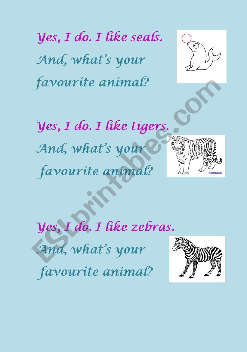 Do you like ....? answers worksheet