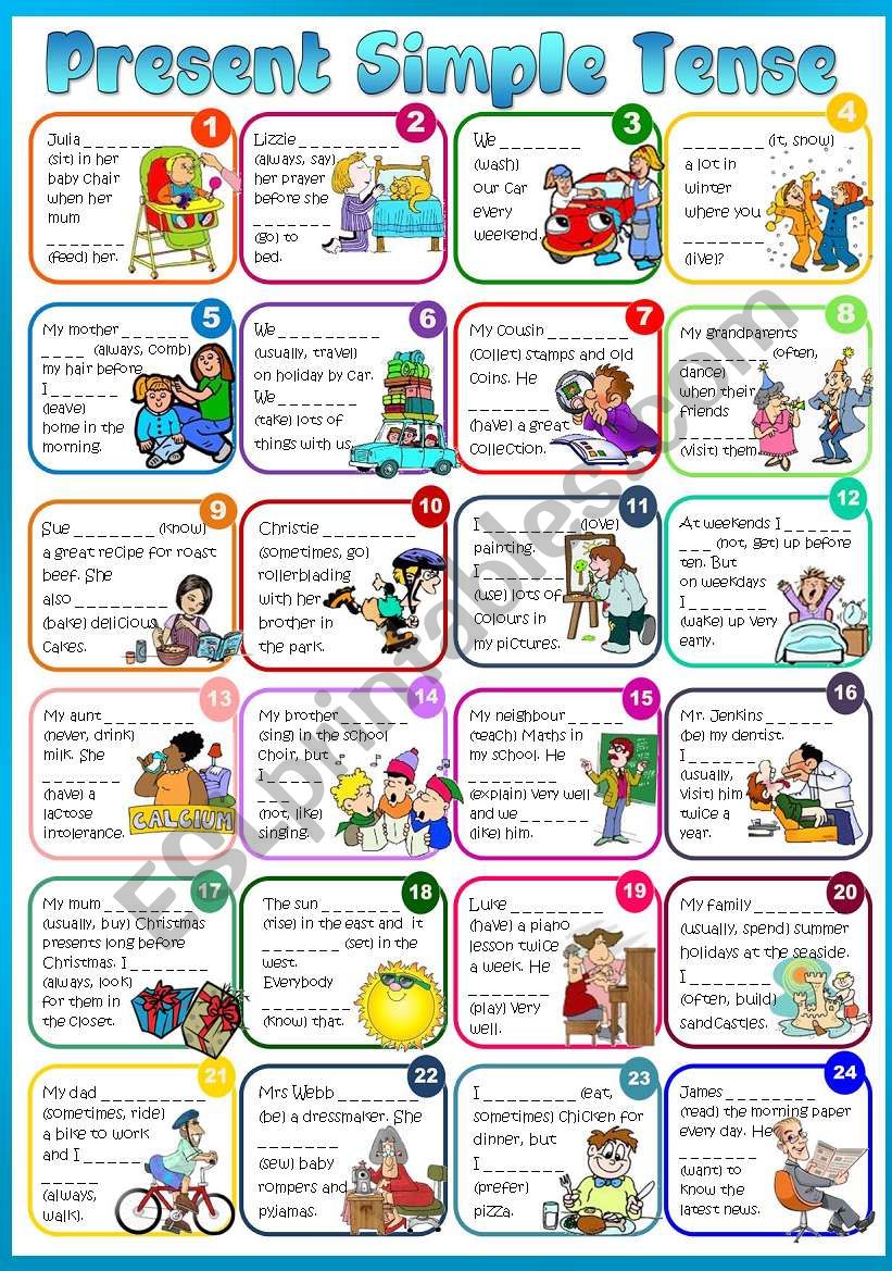 Simple Present Tense Worksheet Online