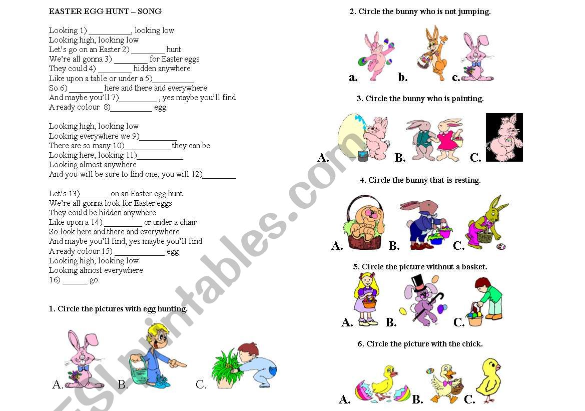 Easter worksheet