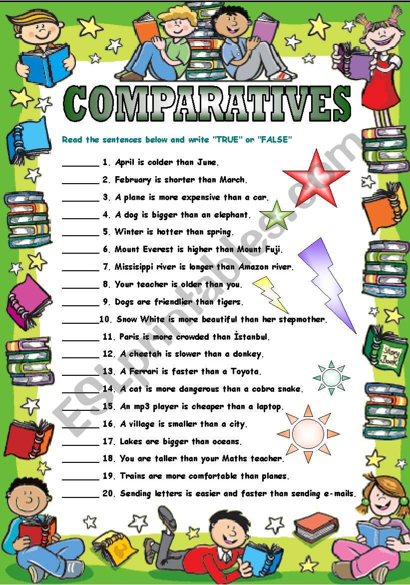 Comparatives worksheet