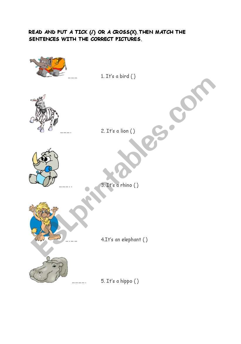 jungle animals worksheet