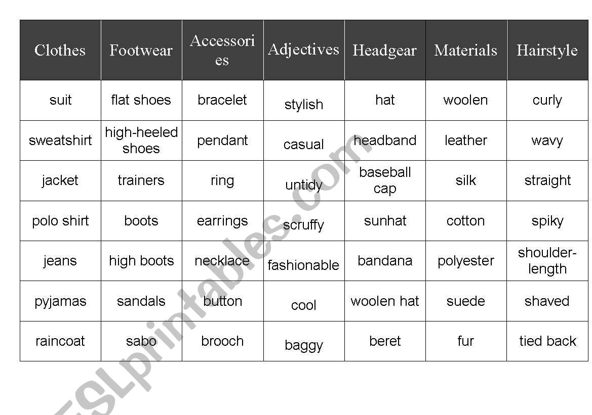 Vocabulary worksheet  worksheet