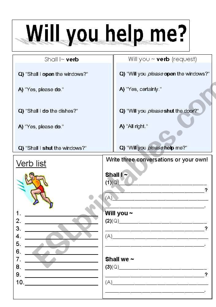 Shall/Will worksheet