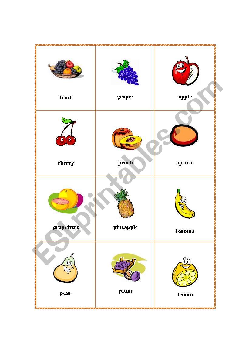 Picture Dictionary - Fruit 1 worksheet