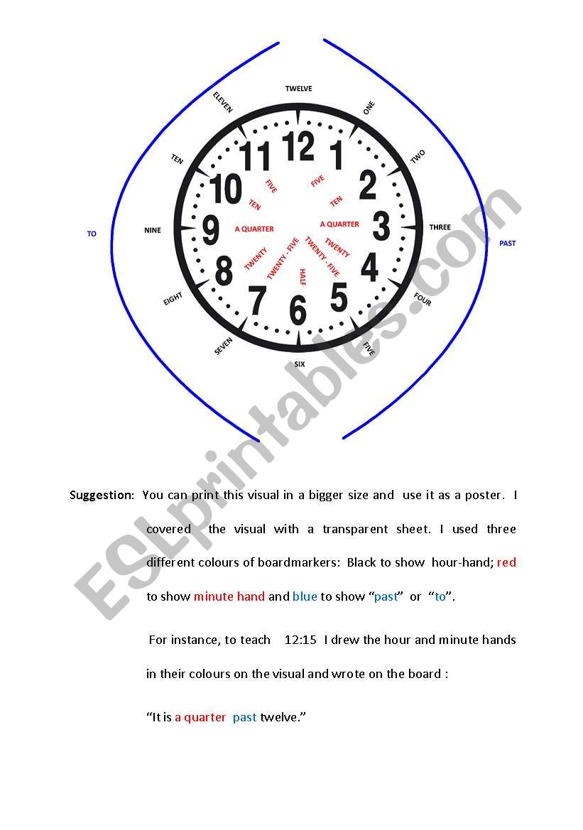 Teaching what  time it is worksheet