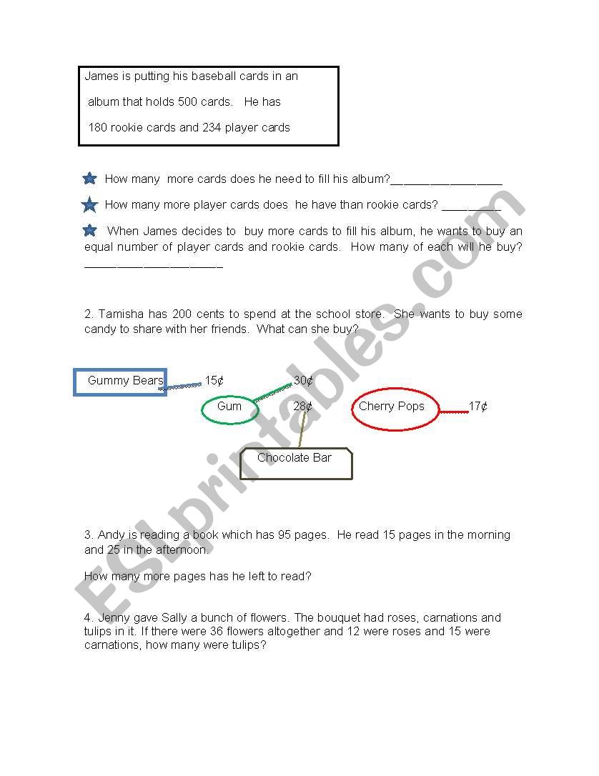 SOLVING PROBLEMS worksheet