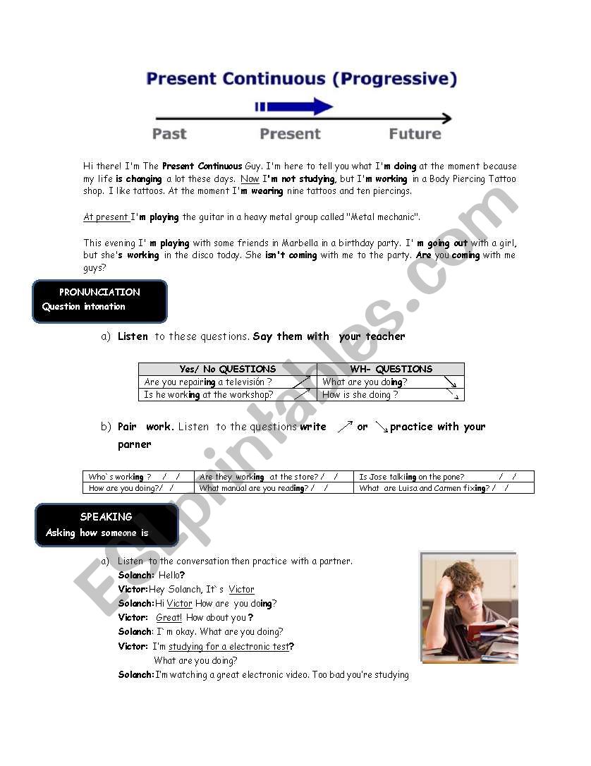 PRESENT CONTINUOUS worksheet
