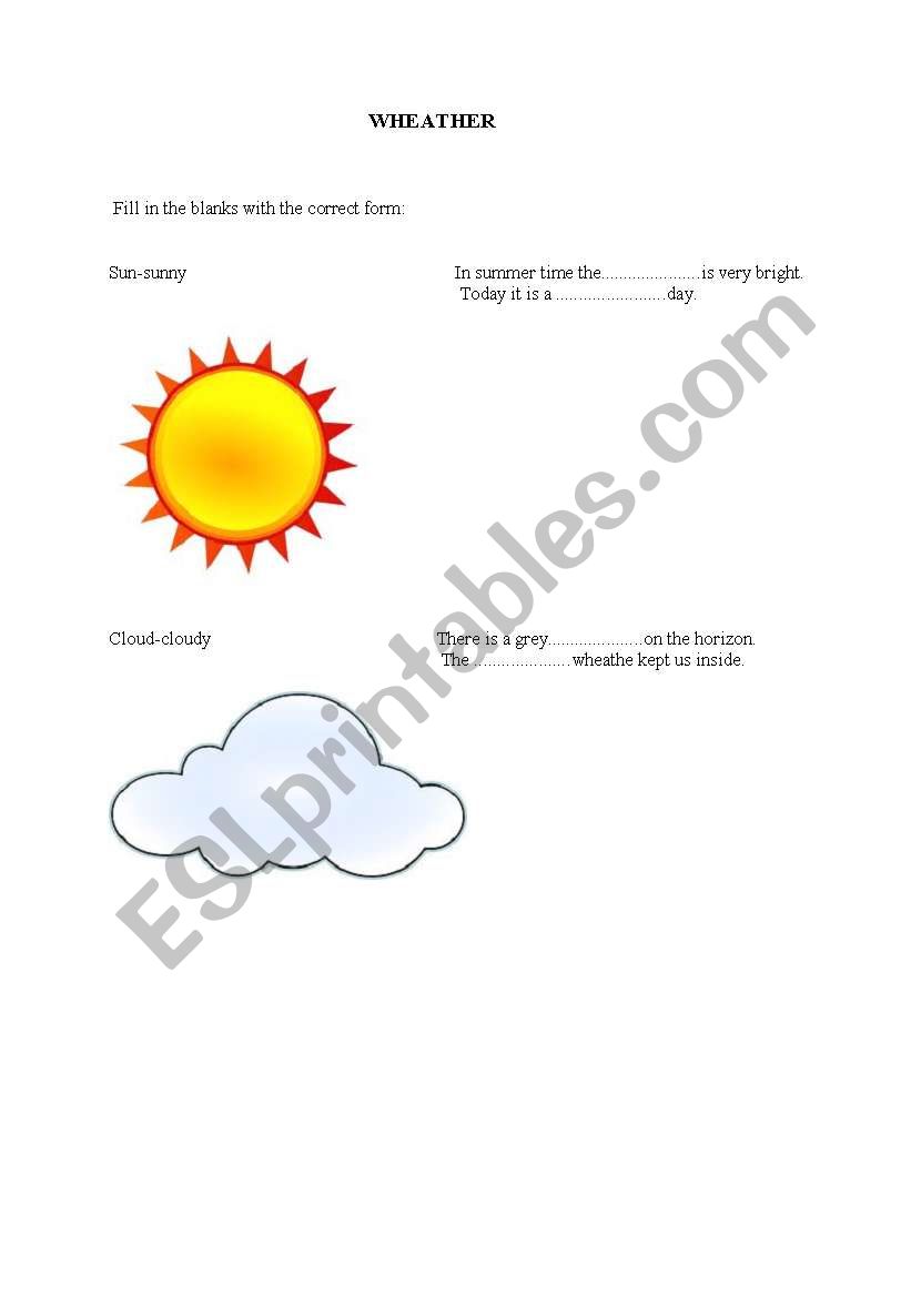 WHEATHER worksheet