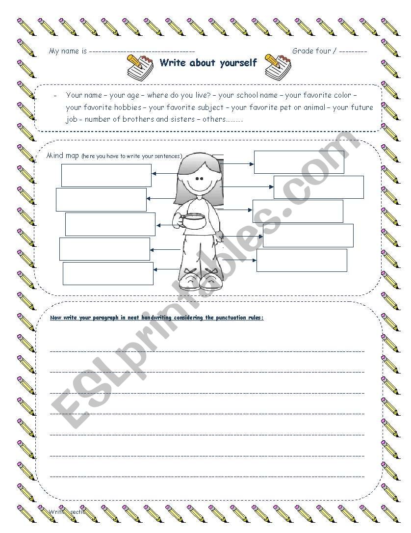 write about yourself worksheet