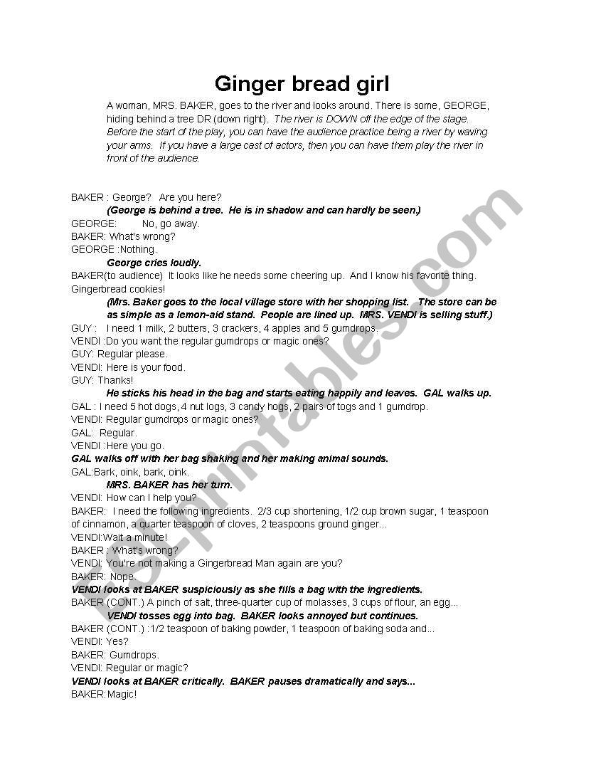 gingerbread girl worksheet