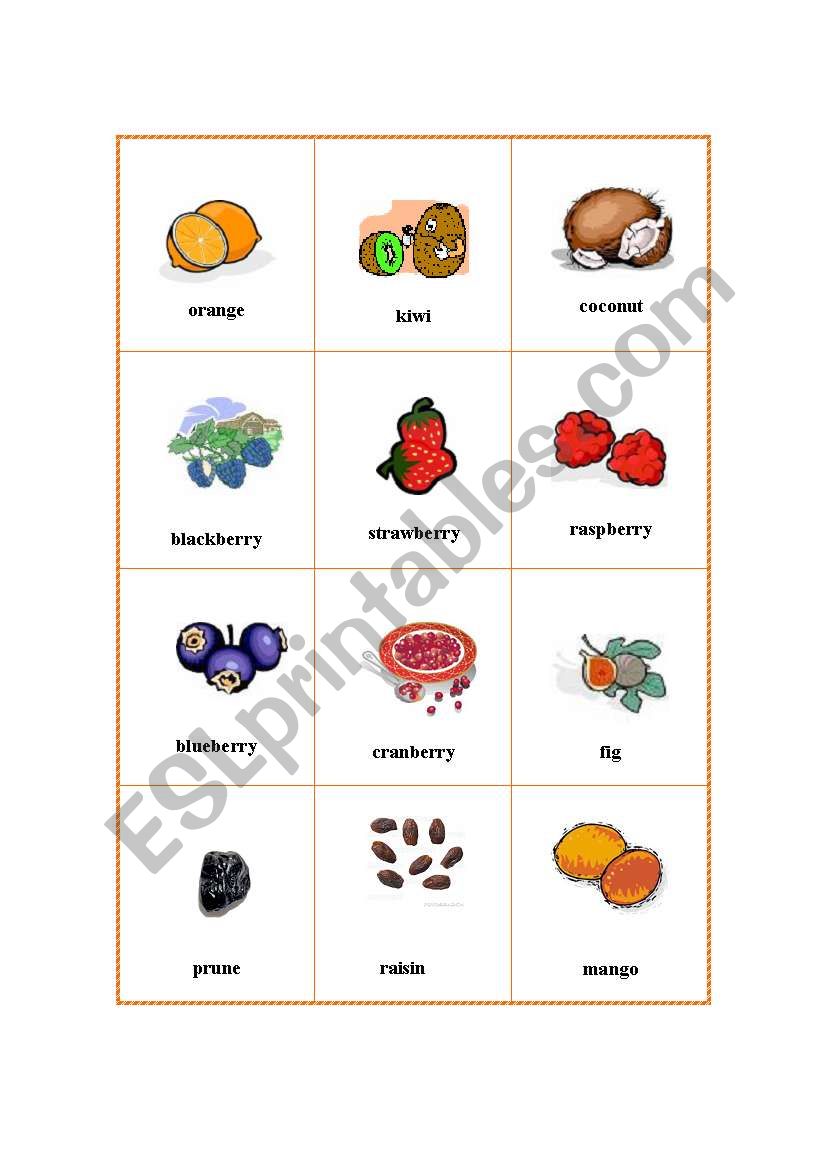 Picture Dictionary - Fruit 2 worksheet