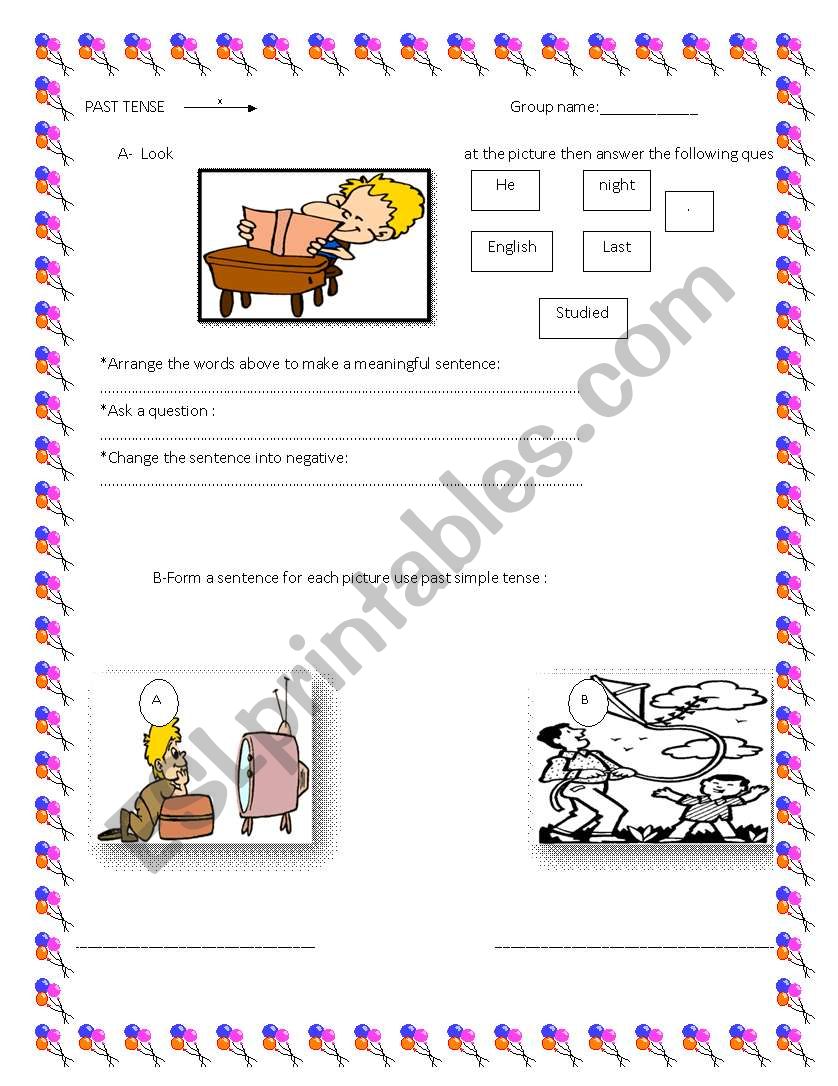  simple past tense worksheet