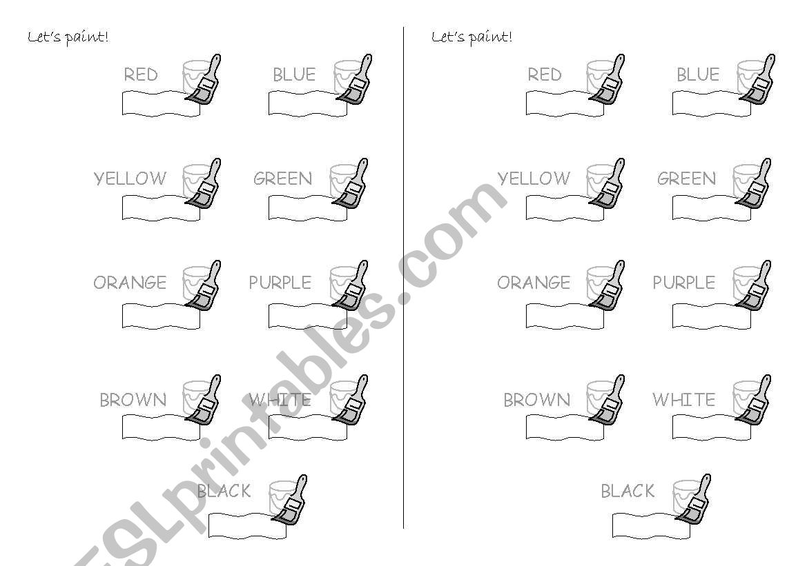 Lets paint! worksheet