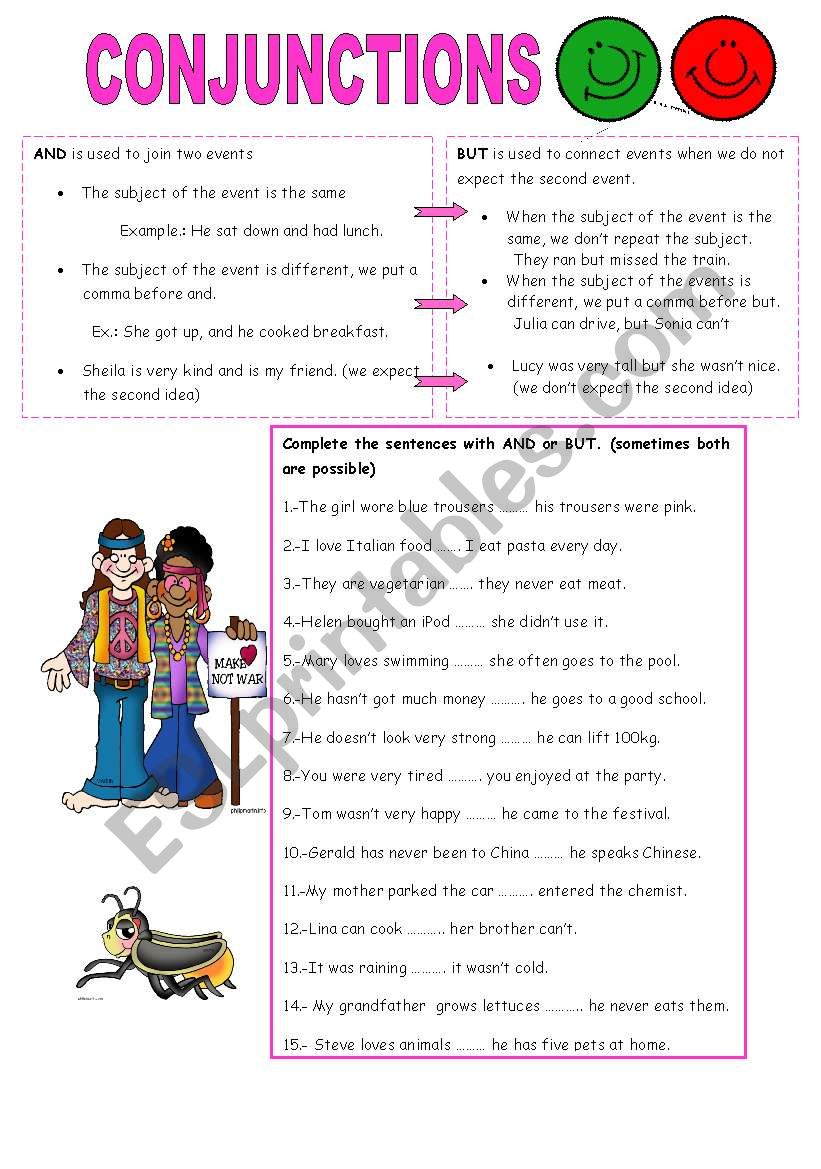 CONJUNCTIONS worksheet